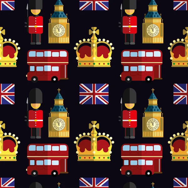 Inglaterra símbolos patrón — Vector de stock