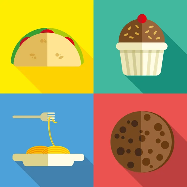 Snack icono plano — Vector de stock