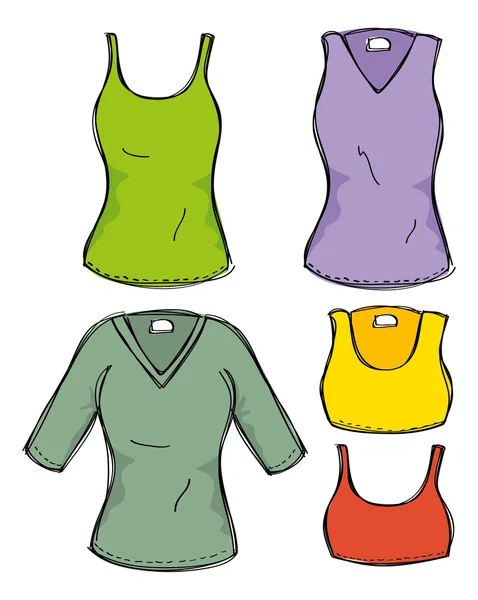 Conjunto de roupas femininas — Vetor de Stock