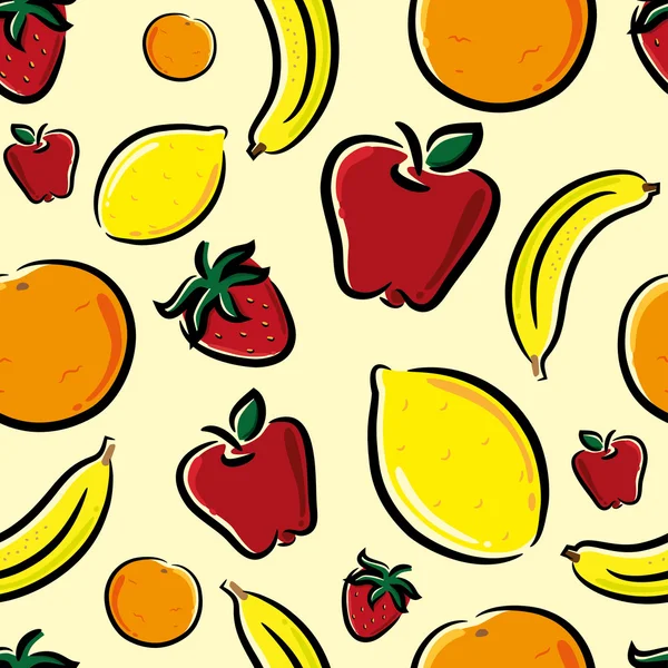 Modèle sans couture de fruits — Image vectorielle