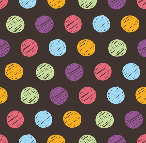 Polka dots doodle seamless — Stock Vector