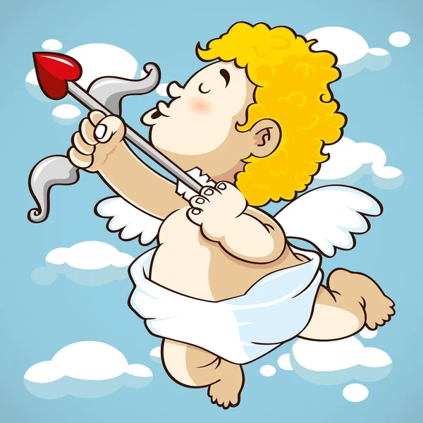 Joyeux dessin animé Cupidon — Image vectorielle