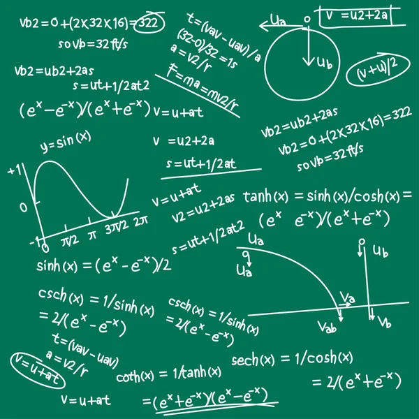 Dibujos animados ciencia fórmulas fondo — Vector de stock