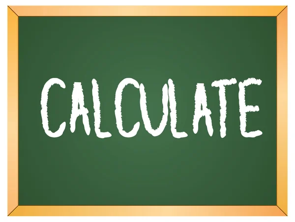 Calcular palabra escrita en pizarra — Vector de stock