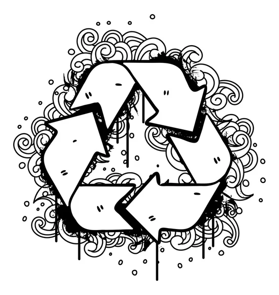 Signo de reciclaje Grunge — Vector de stock