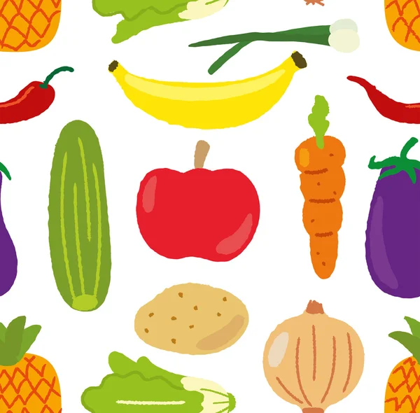 Zöldségek és gyümölcsök — Stock Vector