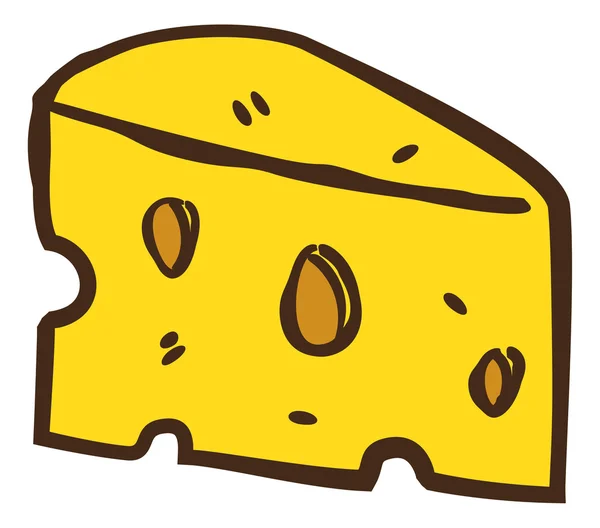 Garabato de queso de dibujos animados — Vector de stock