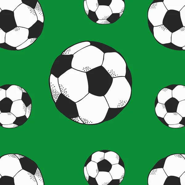 Soccer balls seamless pattern — Stock Vector