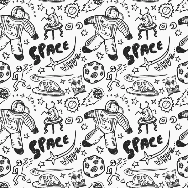 Objet lié à l'espace dessiné à la main — Image vectorielle