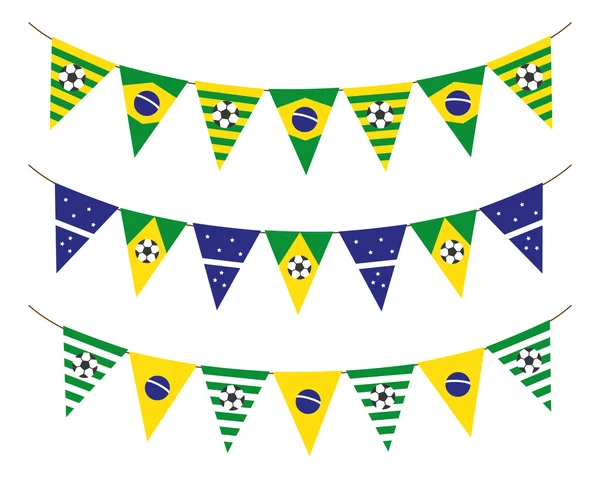 Guirnalda bandera de Brasil — Vector de stock