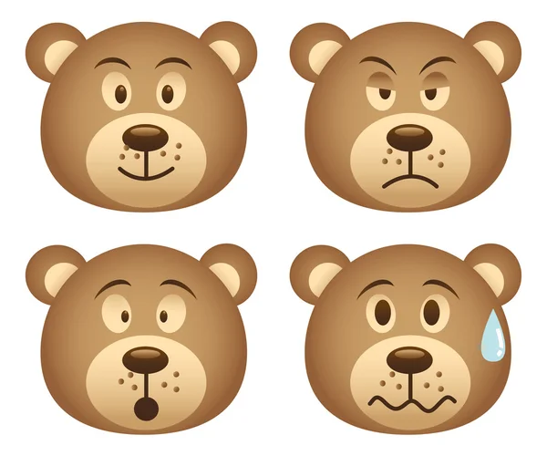 Teddy bears hlavy — Stockový vektor