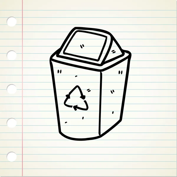 Recycle bin doodle — Stock vektor