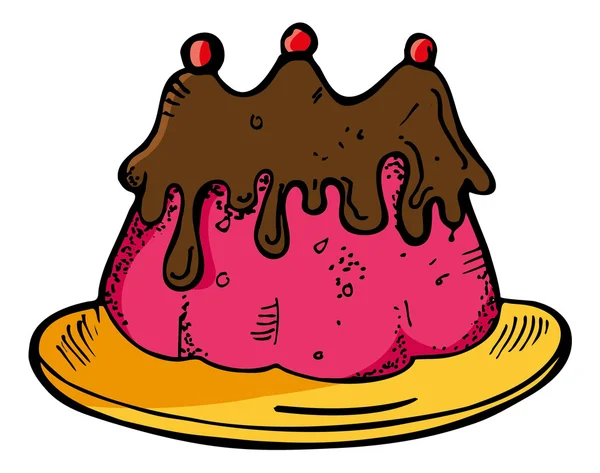 Lekkere taart doodle — Stockvector