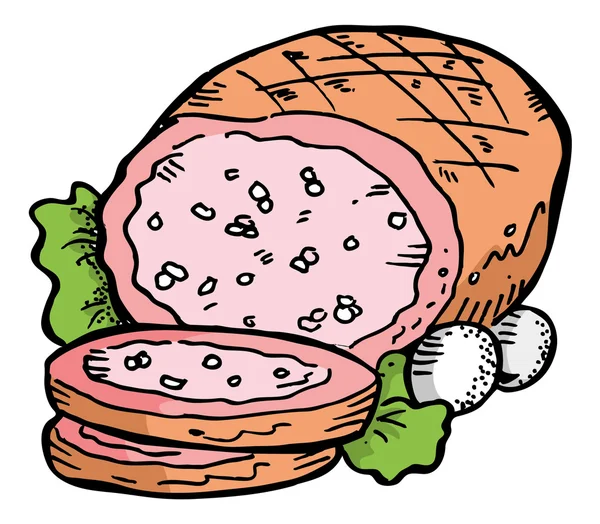 Мультфильм приготовленное мясо — стоковый вектор