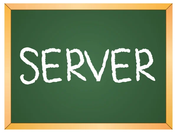 Server woord op schoolbord — Stockvector