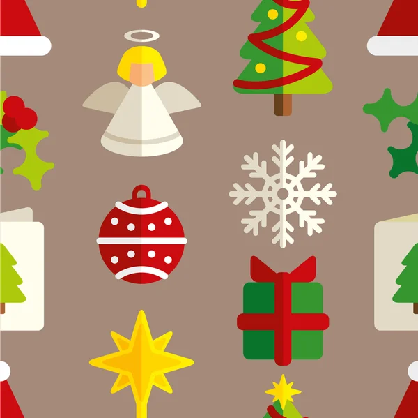 Muster von Weihnachtssymbolen — Stockvektor