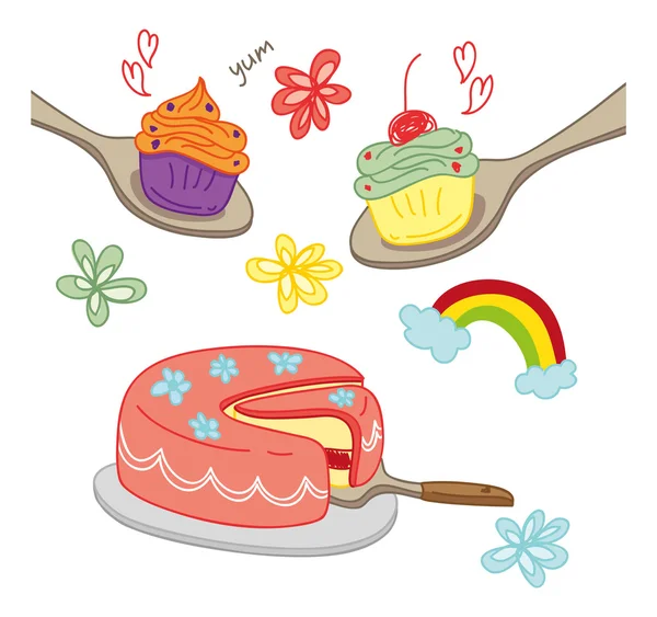 Doces saborosos doodle —  Vetores de Stock