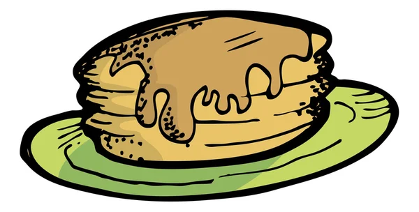 Pfannkuchen, Lebensmittel-Cartoon-Symbol — Stockvektor