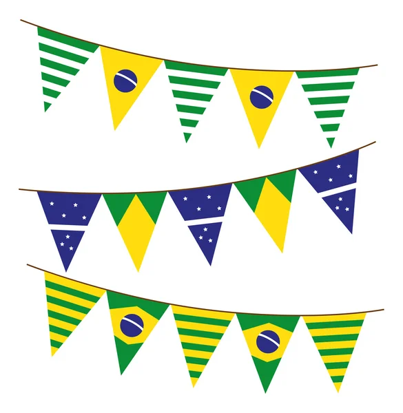 Brasilianische Fahnengirlande — Stockvektor