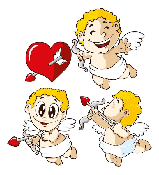 Bonitos cupidos conjunto — Vector de stock