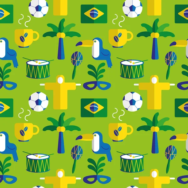 Brasilien seamless mönster — Stock vektor