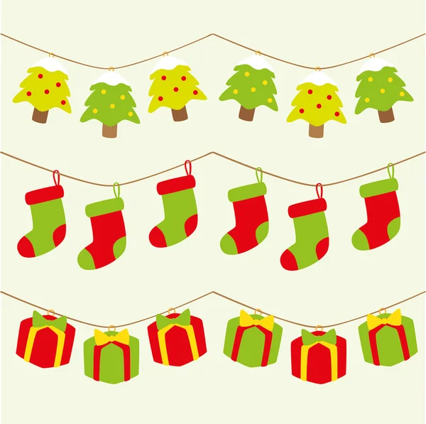 Christmas garlands — Stock Vector