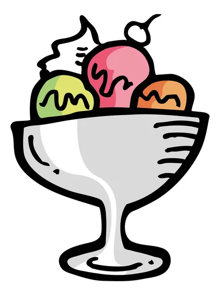 Helado mano dibujado — Vector de stock