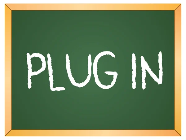 Plug in palavra no quadro — Vetor de Stock