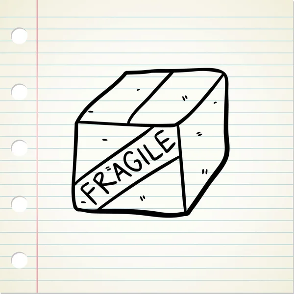 Kutu paket doodle tarzı — Stok Vektör