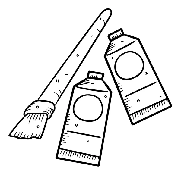 Cepillo y aceite de color — Vector de stock