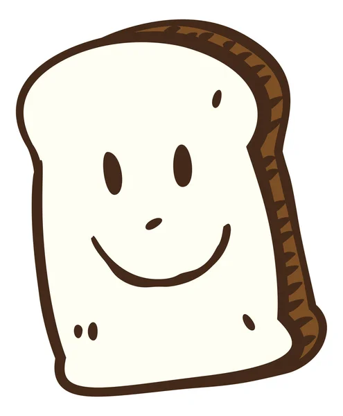 Cartoon bread with smile — Stock Vector