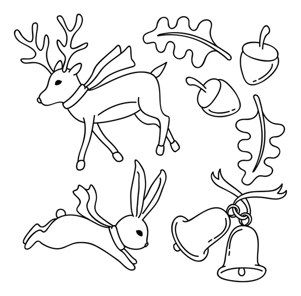 Kerstmis elementen doodle — Stockvector