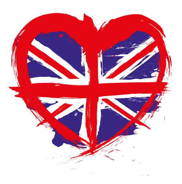 Tvar srdce Anglie vlajky — Stockový vektor