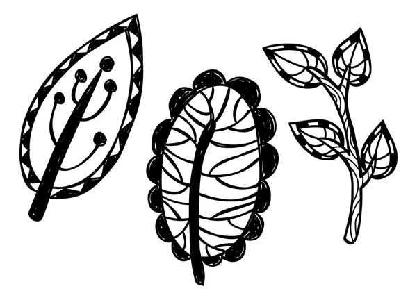 Набор декоративных листьев — стоковый вектор