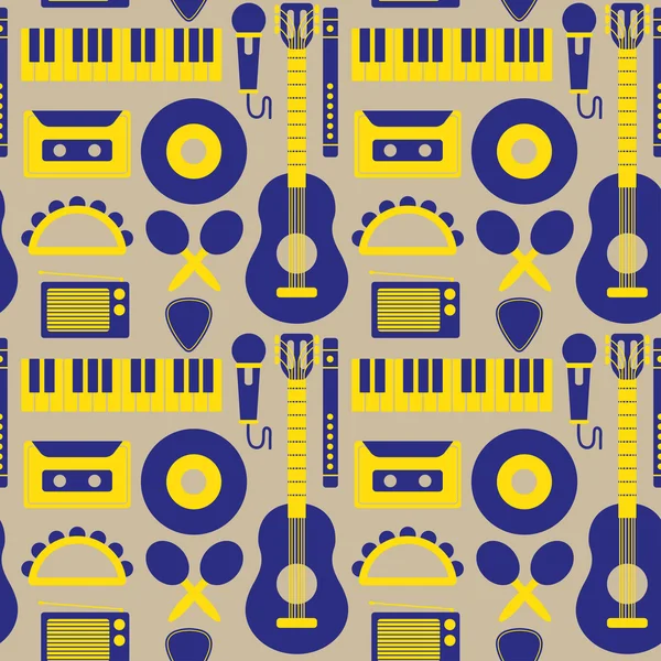 Music instruments pattern — Stock Vector