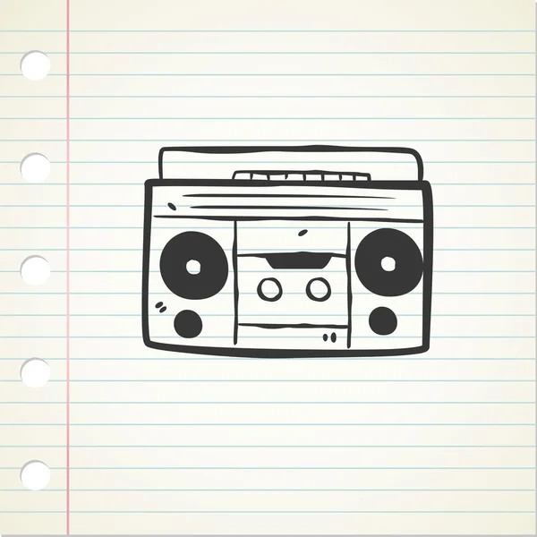 Retro boom box cartoon — Stockvector