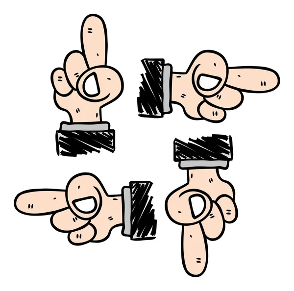 Handrichtungssymbole gesetzt — Stockvektor