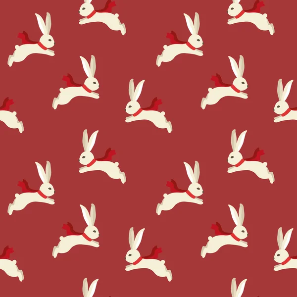 White rabbits pattern — Stock Vector