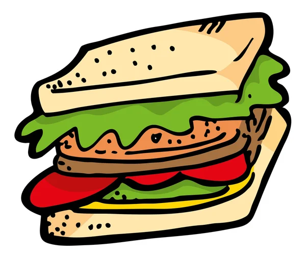 Cartoon sandwich icon — Stock Vector