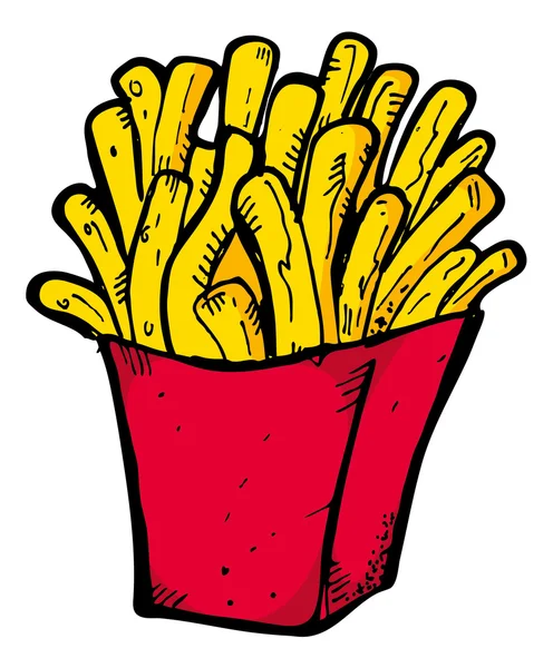 Pommes frites i kartong — Stock vektor