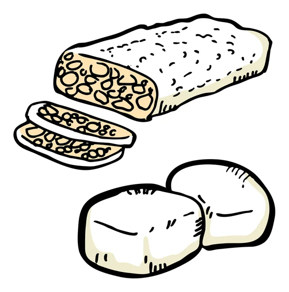 Tofu doodle — Stockvector