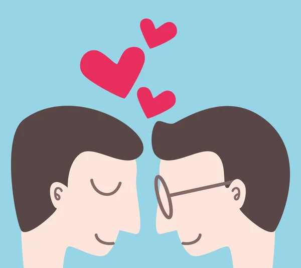 Gay couple in love — Stock Vector