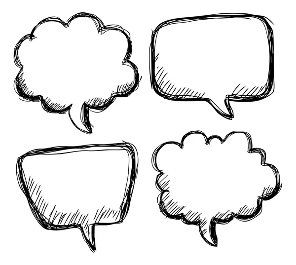 Hand drawn speech bubbles — Stock Vector