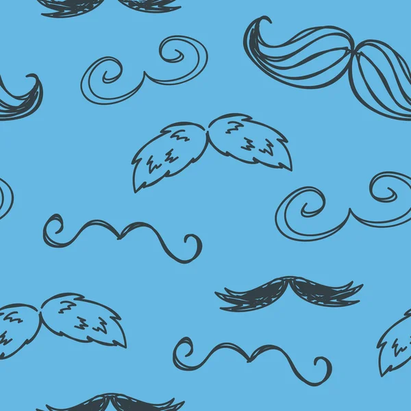 Vintage mustache pattern — Stock Vector