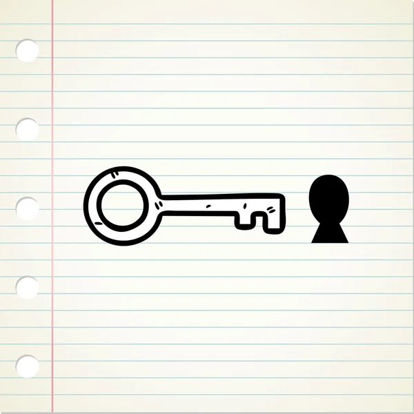 Key and hole symbol — Stock Vector