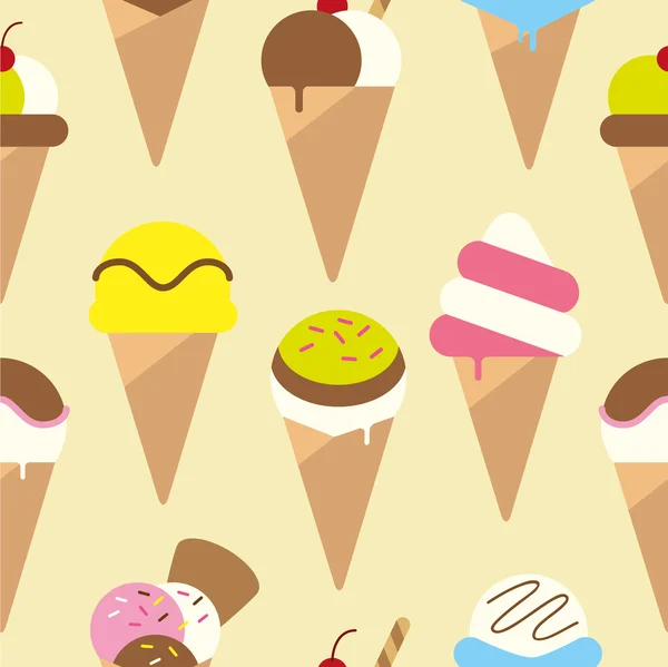 Ice cream cones pattern — Stock Vector