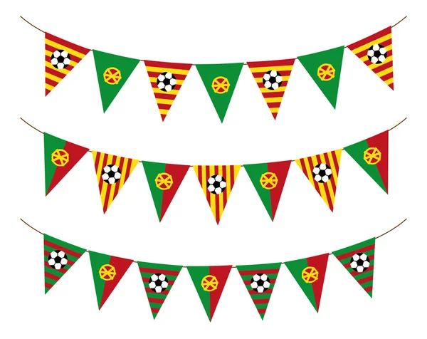 Portugal soccer flag garlands — Stock Vector