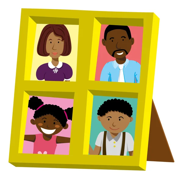 Retrato de la familia afroamericana — Vector de stock