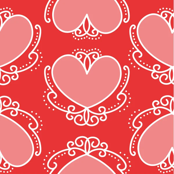 Decorative hearts seamless — Stock Vector