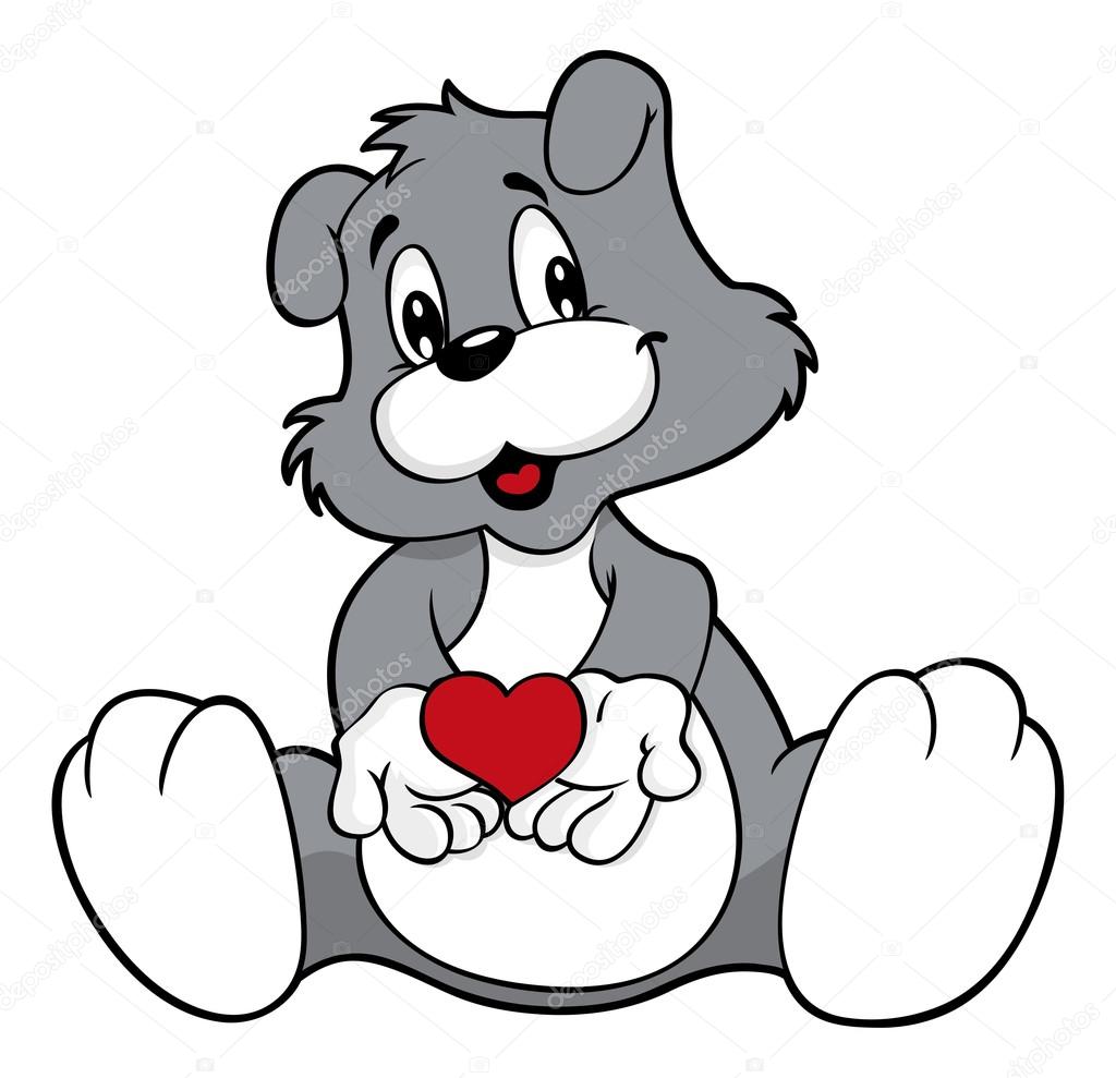 Cute dog holding heart Stock Vector by ©mhatzapa 59806889